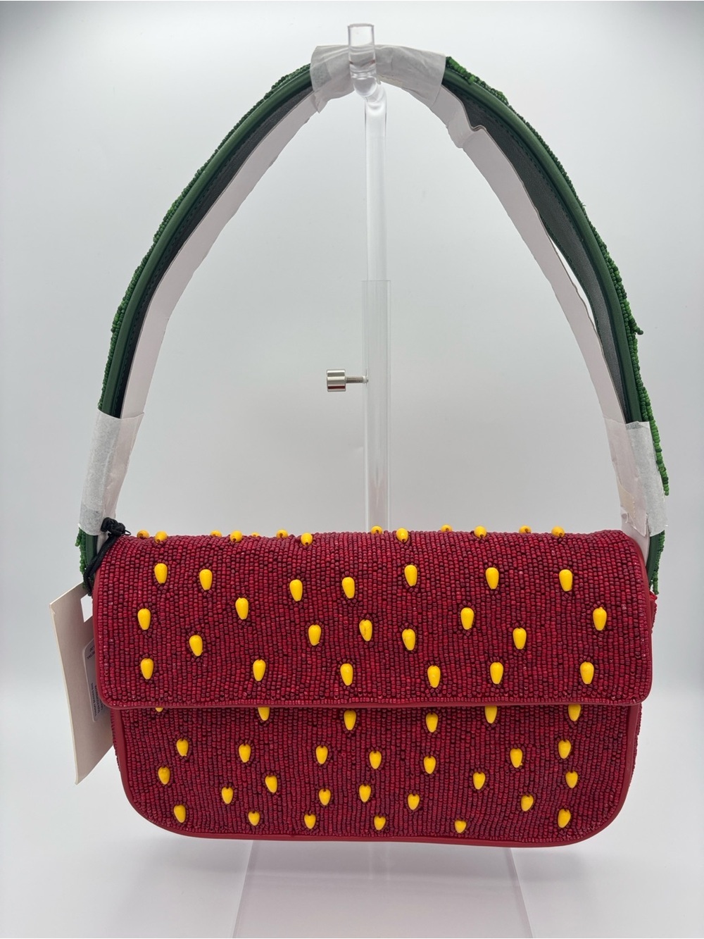 STAUD Tommy Beaded Strawberry Dream Shoulder Bag - Red - Picture 2 of 14